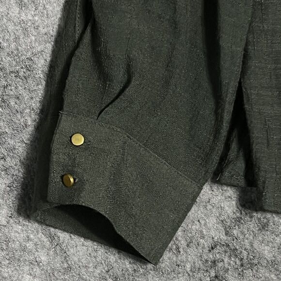 Zac & Rachel Tunic Blouse Women’s Large Top Green Roll Tab Lightweight NWT - Picture 8 of 15